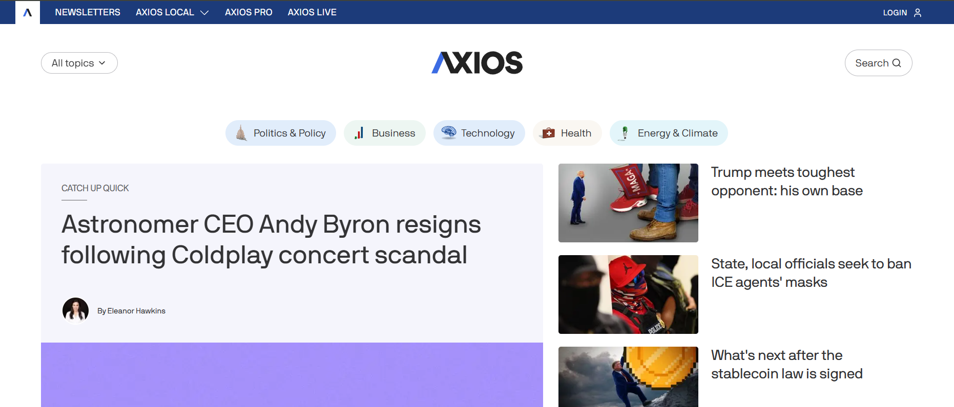 Axios website